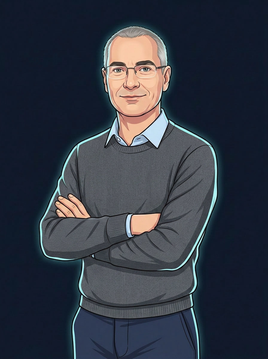 Stylised full-body avatar of Mike Bourke, co-founder of opmodal